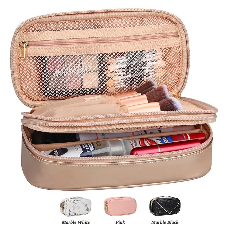 

Relavel Small Waterproof Portable Rose Gold Pen Storage Nail Artist Cosmetic Makeup Brush Case Bag Pouch