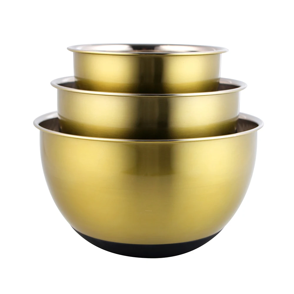 不锈钢防滑搅拌碗带盖测量尺