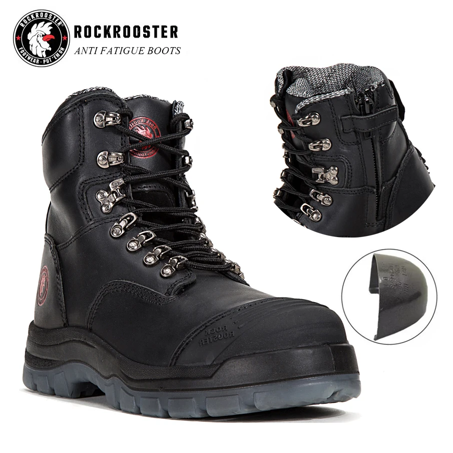 

RTS Rockrooster Black 7" COOLMAX Lining TPU Outsole Antistatic Kensington safety shoes work combatshoe steel toe boots shoes