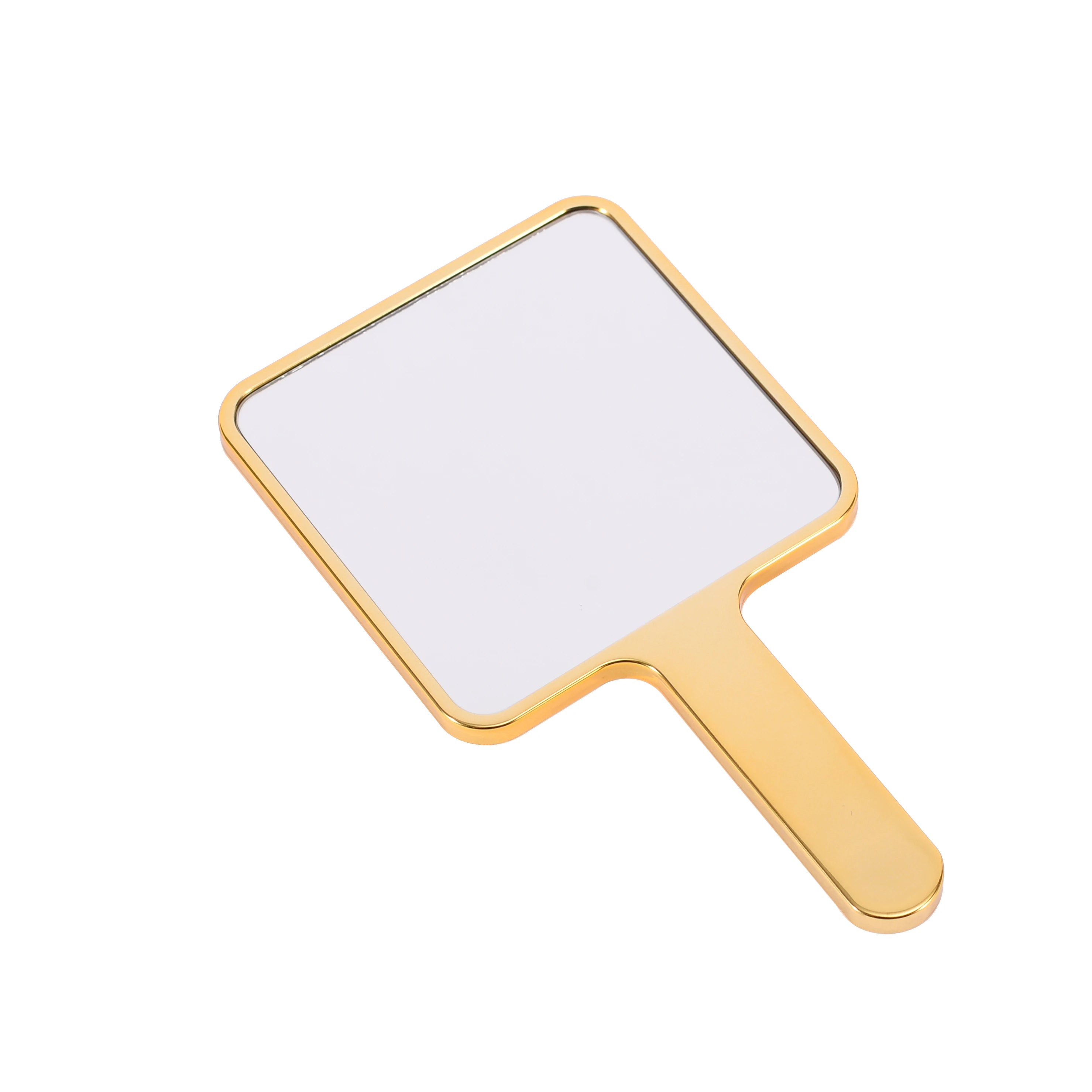 

ODM Convenient Hand Held Electroplated Square Handle Mirror for Makeup Cosmetic Mirror Makeup Tool, Gold