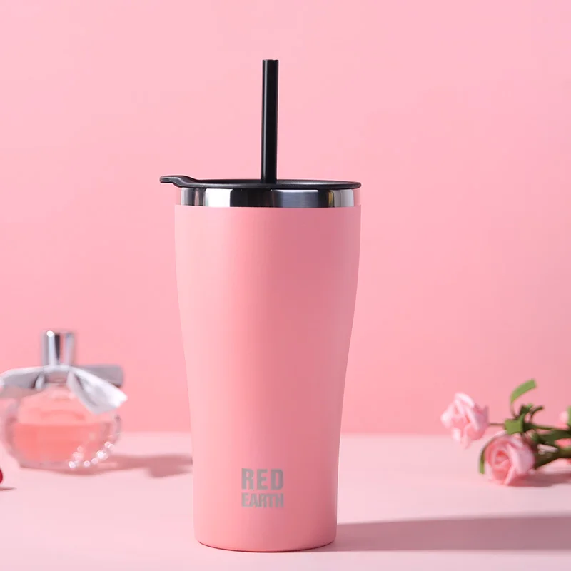 

530ml High Quality Customer Color Straw Inner SUS316 Insulated Coffee Bottle