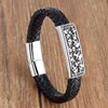 Unisex jewelry steel magnetic clasps 3 Sizes Choose leather braided skull bracelet