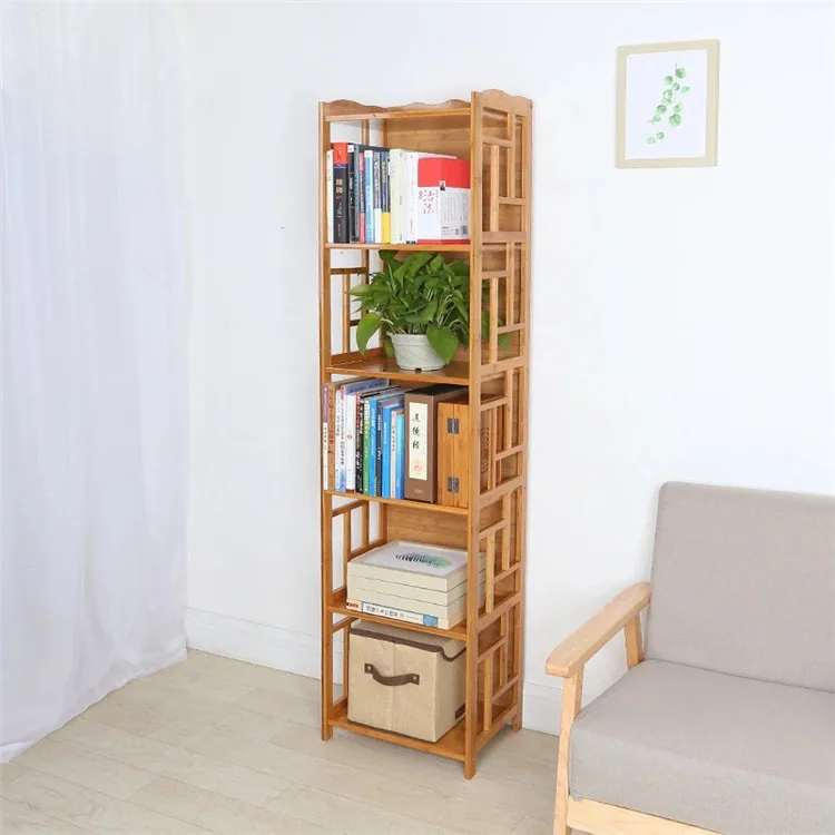 
Bamboo Wood Folding Storage Rack Bookcase 