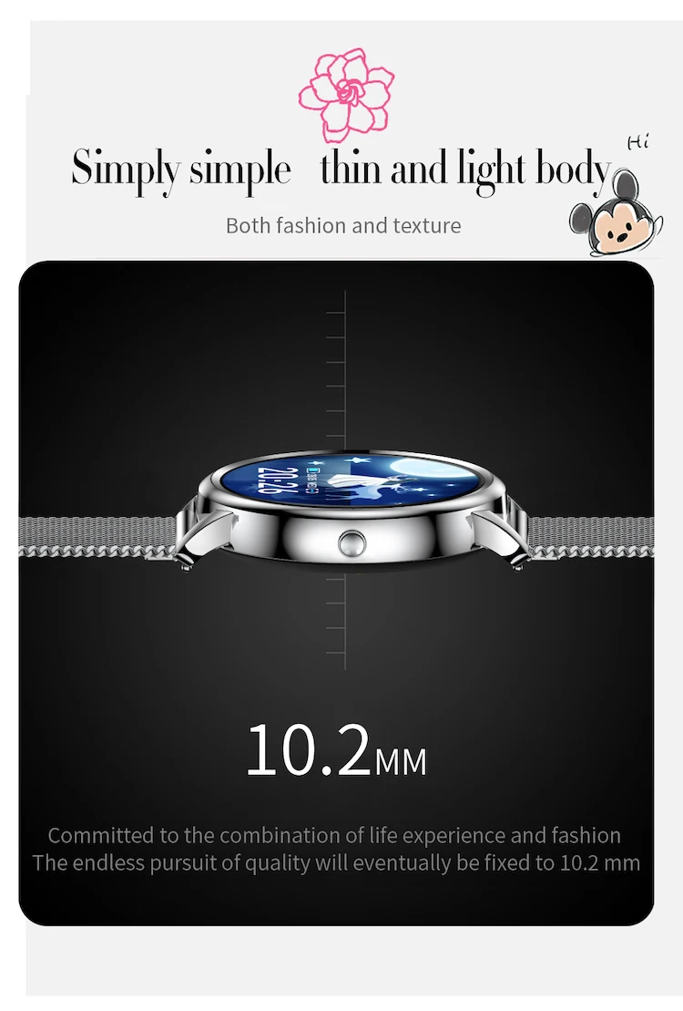 2020 New Smart Watch Full Touch Control Round Screen Fashion ladies MK20 Women smart bracelet