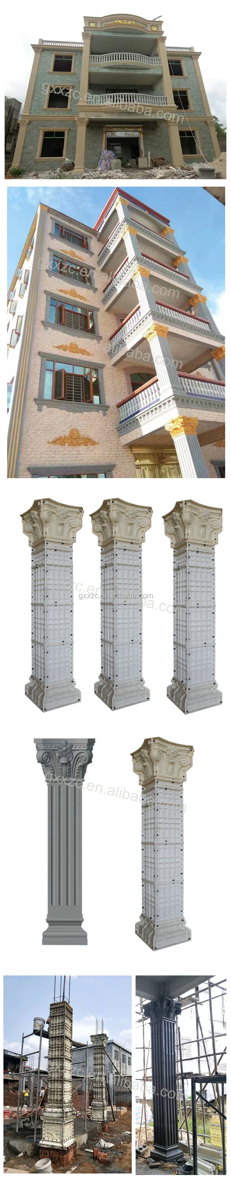 Decorative Concrete Pillars Roman House Pillar Mould Square Pillar