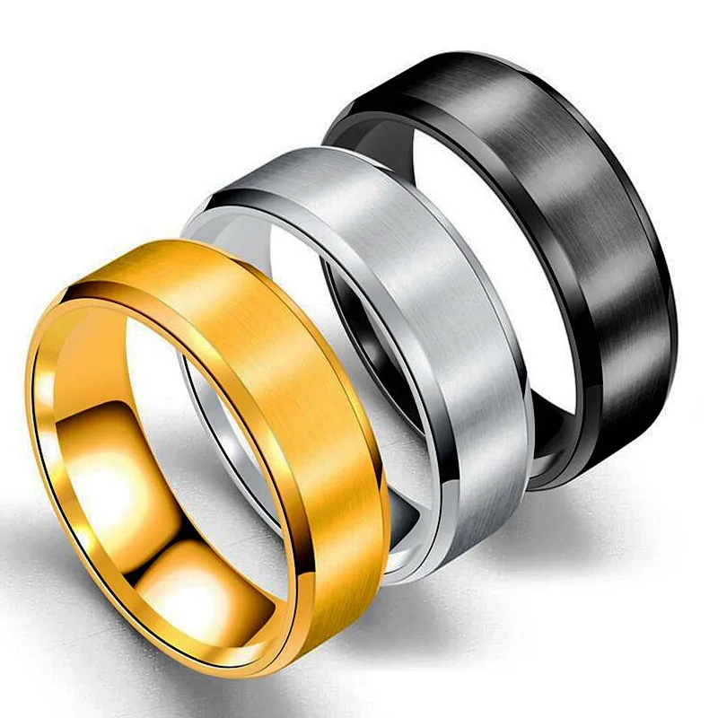 

8MM stainless steel ring titanium steel couples ring wholesale
