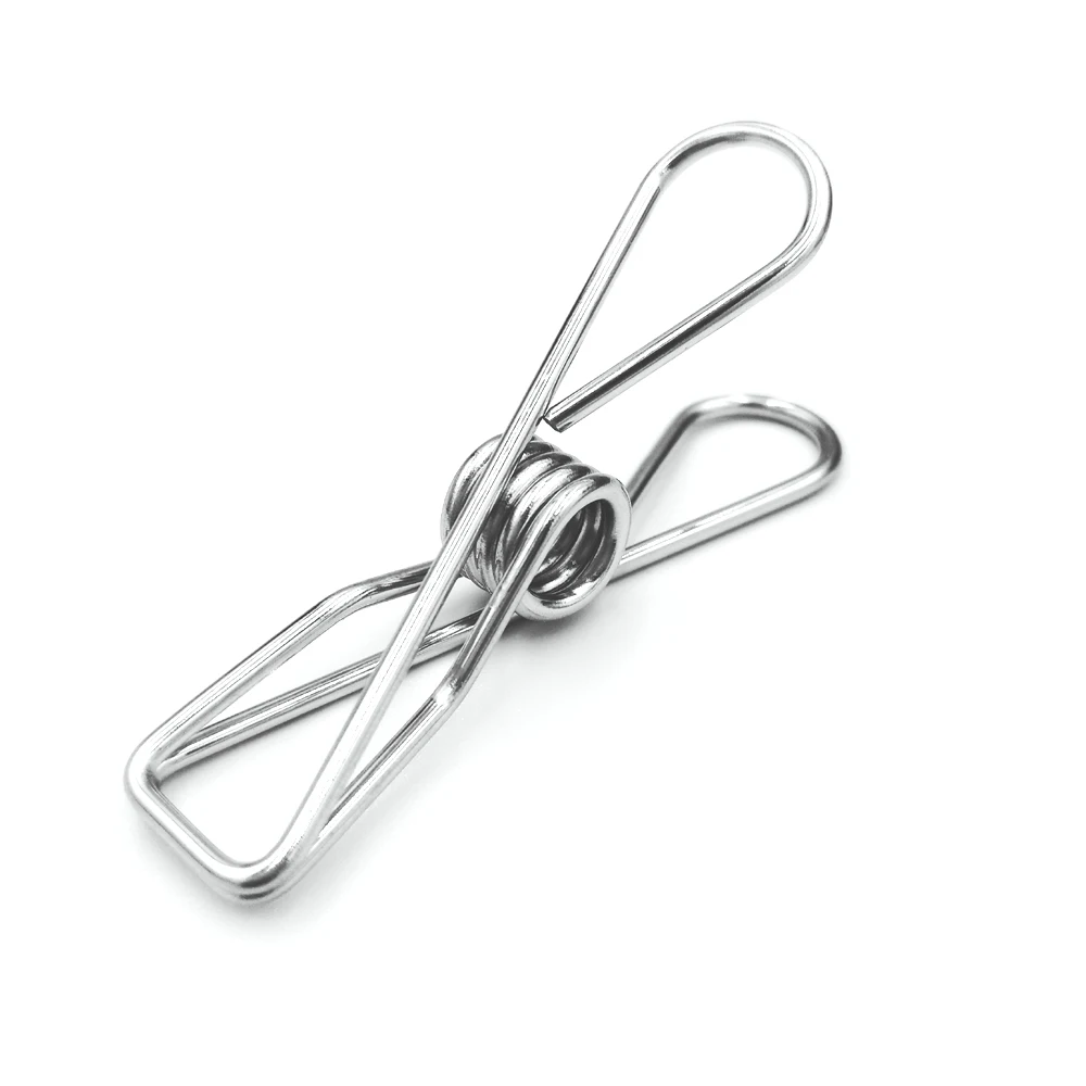 

factory wholesale metal stainless steel 316 clothes hanging pegs, Silver