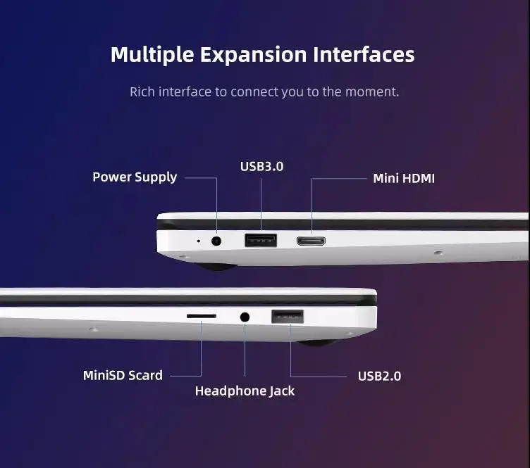 Factory dire15.6 Inch 1080P Laptop Wind 10 Intel J3455 Quad Core 8GB RAM  128GB 256GB SSD Notebook with Full Layout Keyboard