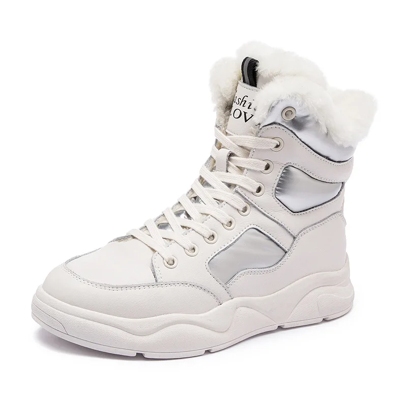 

High-top sports snow women boots short tube plus velvet waterproof non-slip casual shoes nude boots