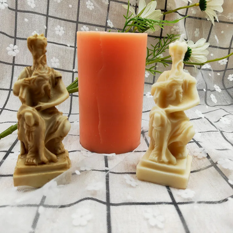 

B-1025 Small ornament gypsum resin mold DIY Moses incense candle silicone mold, Transparent white