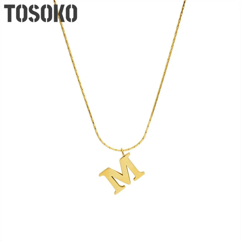 

Stainless Steel Jewelry Square Ultra Fine Clavicle Chain M Letter Necklace Fashion Necklace For Women BSP772