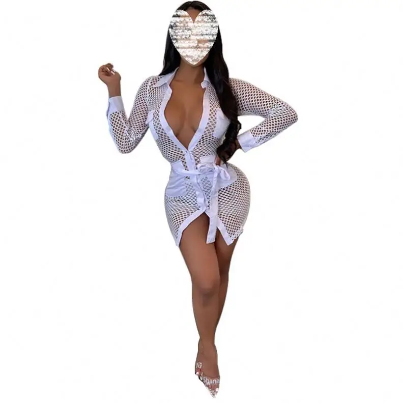 

women autumn long sleeve gauze grid hollow out sexy bodycon midi dress sexy night party blouses dresses