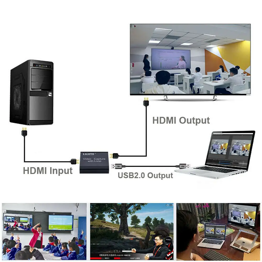 
HDMI Video Capture Card Screen Record USB2.0 1080P 30FPS Game Capture Device 