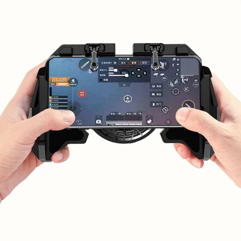 

PRODA/AZEADA ARC Reactor Gaming Grip With Cooling Fan PD-D04 Cell Phone Holder Game Controller Triggers Gamepad, Black