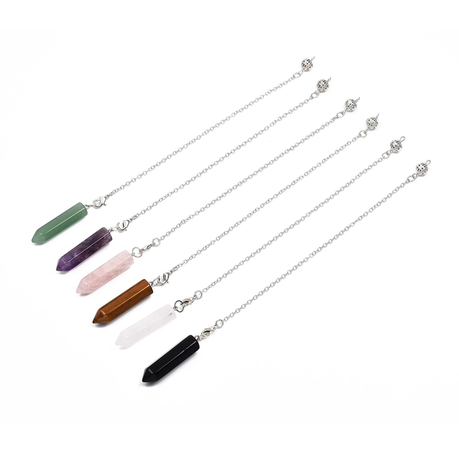 

PandaHall Natural Bullet Gemstone Dowsing Pendulum Big Pointed Pendants, Mixed color