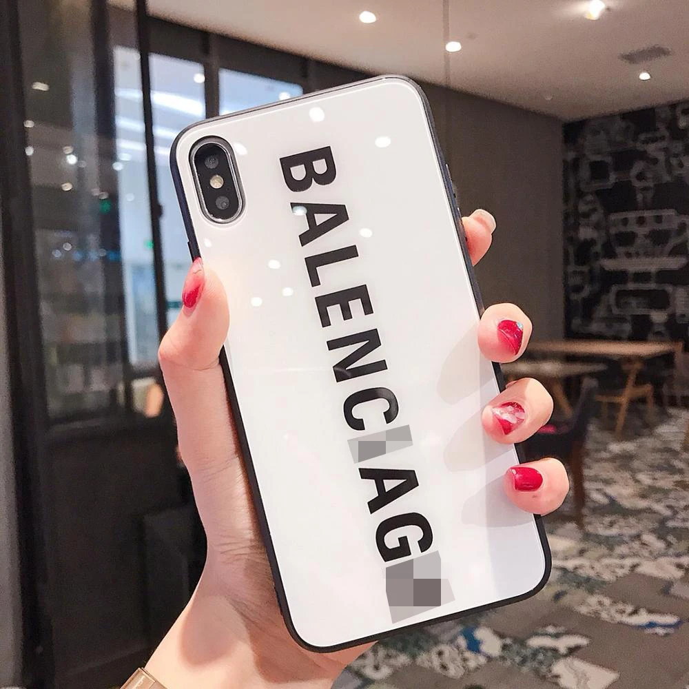 

For iphone 11 case glass back cover fashion brand protective Blank Design logo Phone Case for iphone 12 pro max case cover