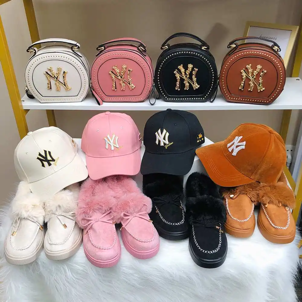 

New arrival crossbody bags women handbags purses 3 piece snow boots women purses set and hat handbags for women ladie, Customizable