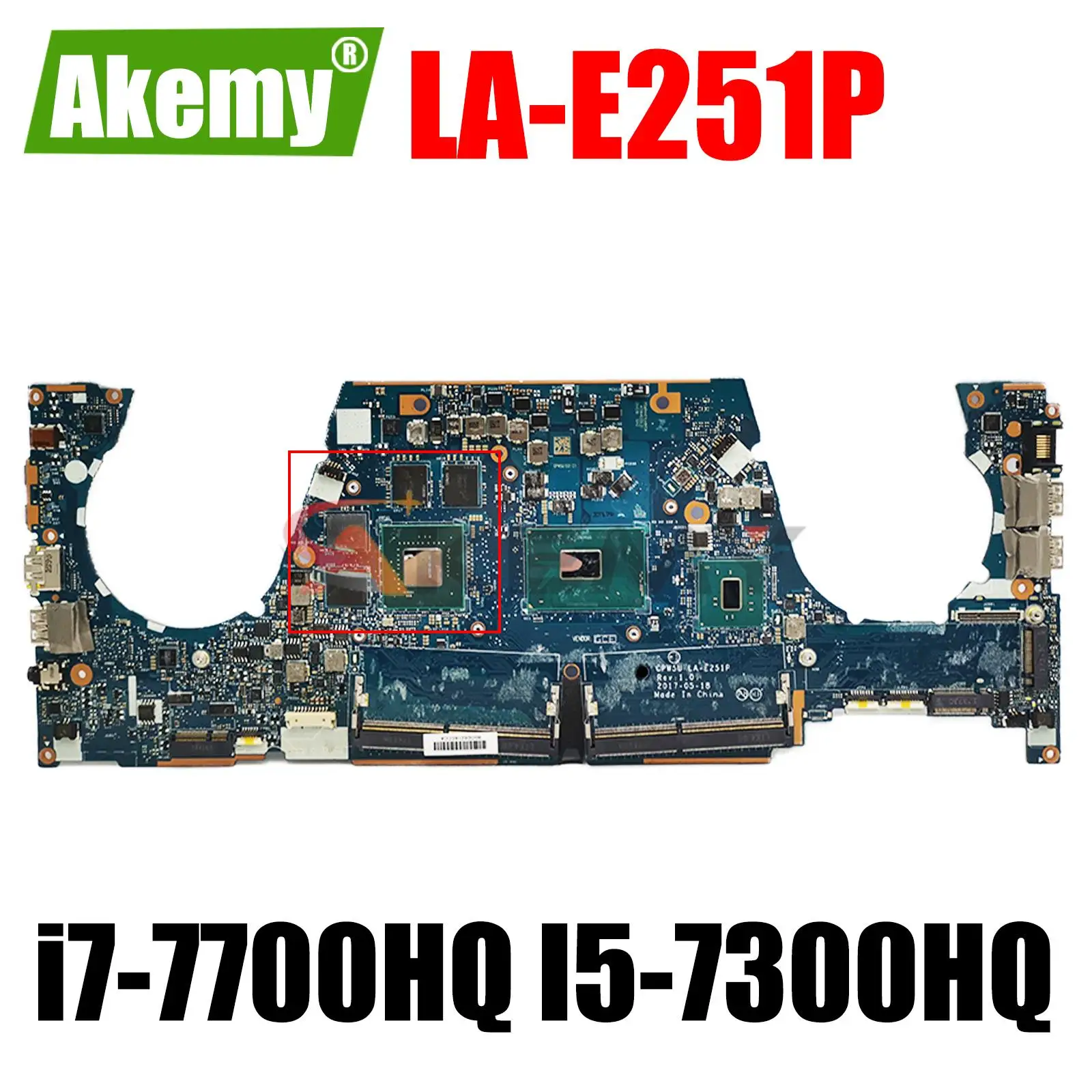 

For Hp Zbook Studio G4 15 G5 G6 Laptop Motherboard With i7-7700HQ I5-7300HQ CPU Quadro M1200 LA-E251P