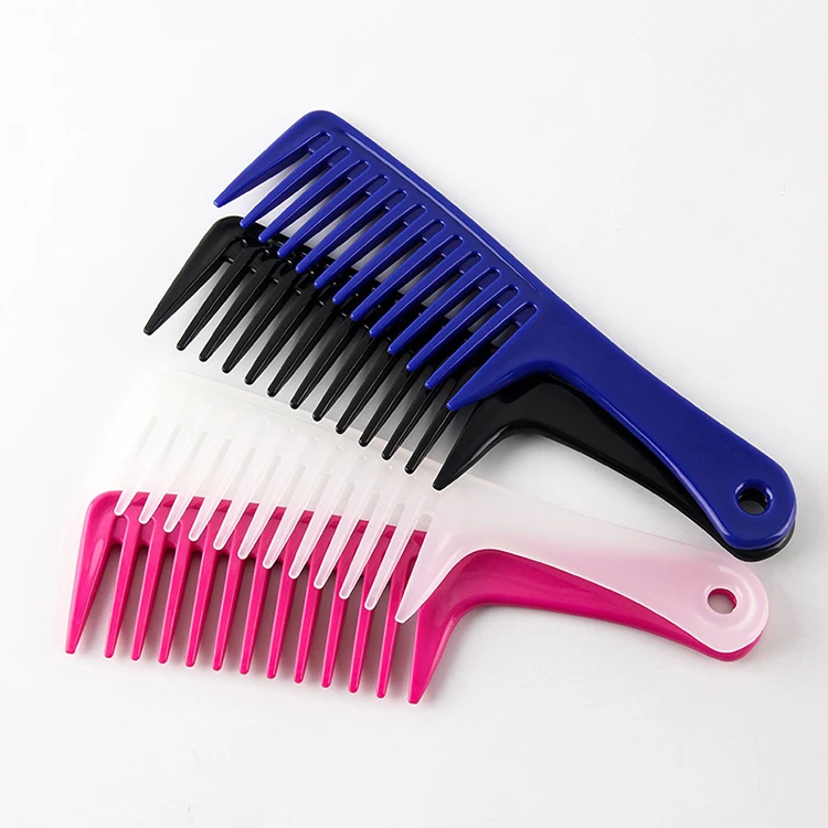 

1Pcs Hair Combs Hairstyle Wide Tooth Plastic Handgrip Barber Hairdressing Haircut Styling Tools Color Random