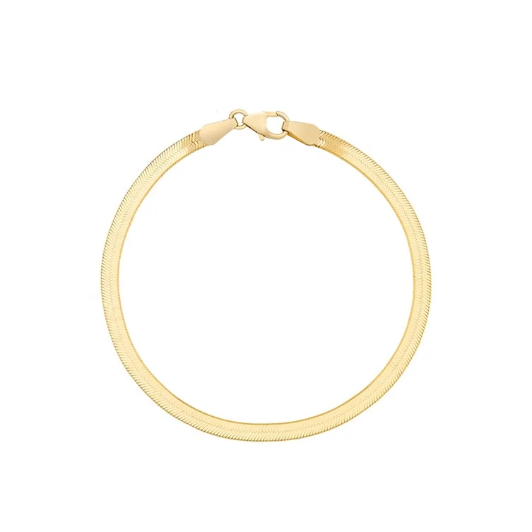 

hip pop party jewelry 925 silver herringbone snake chain bracelet