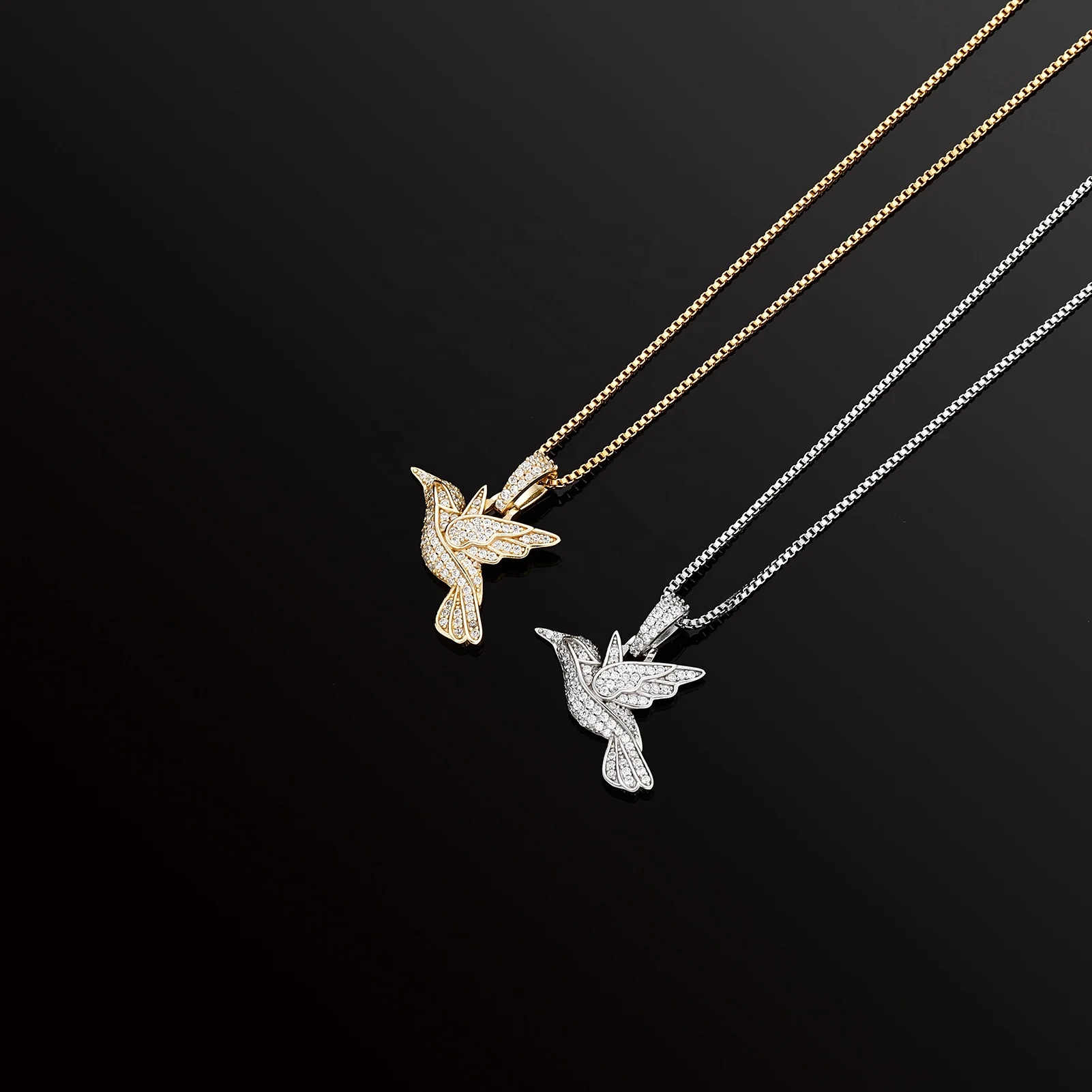 

2021 New Top 925 Sterling Silver High Quality Iced Out Cubic Zirconia Birds Pendant Necklaces Hip Hop Fashion Fine Jewelry Gifts
