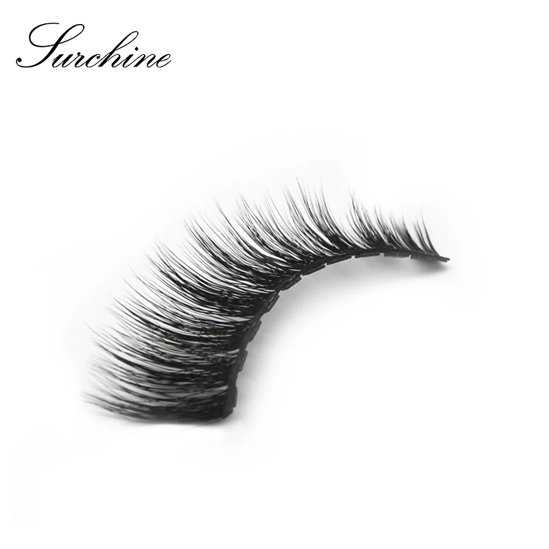 

factory price wholesale 6 magnetic 3d eyelashes 10mm-15mm thin band eyelash magnetic no glue