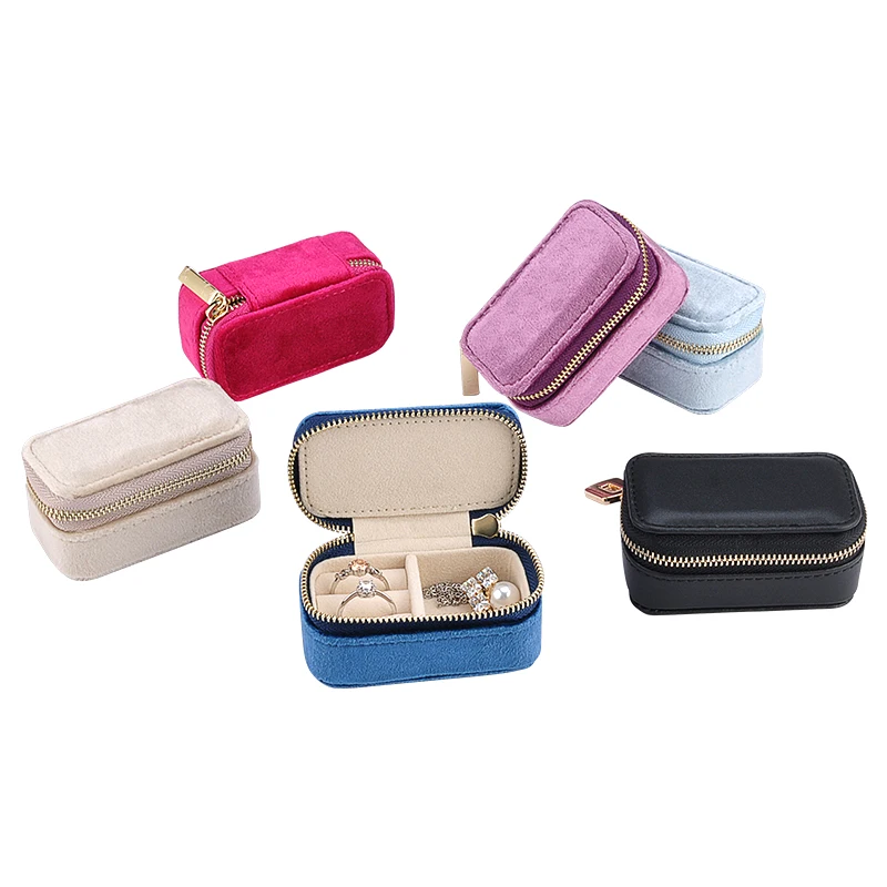 

Custom Joyero Organizador Luxury Small Mini Travel Jewellery Gift Case Storage Pu Leather Jewelry Ring Package Box, Picture
