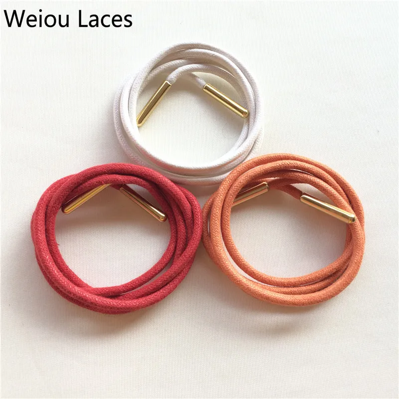 

Weiou Laces Round Waxed Shoe String for Sneakers with Low MOQ Cheap Price Cotton Shoelaces for Drawcords Freeshipping, Customized