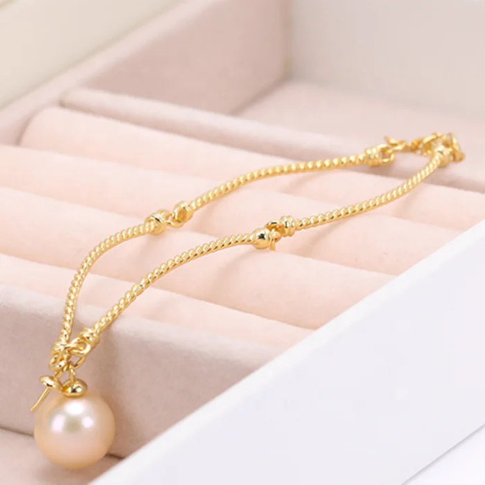 

7-8mm DIY Pearl bracelet 925 silver Accessories Natural Saltwater Pearl Bracelet s925 Sterling Silver style bangle