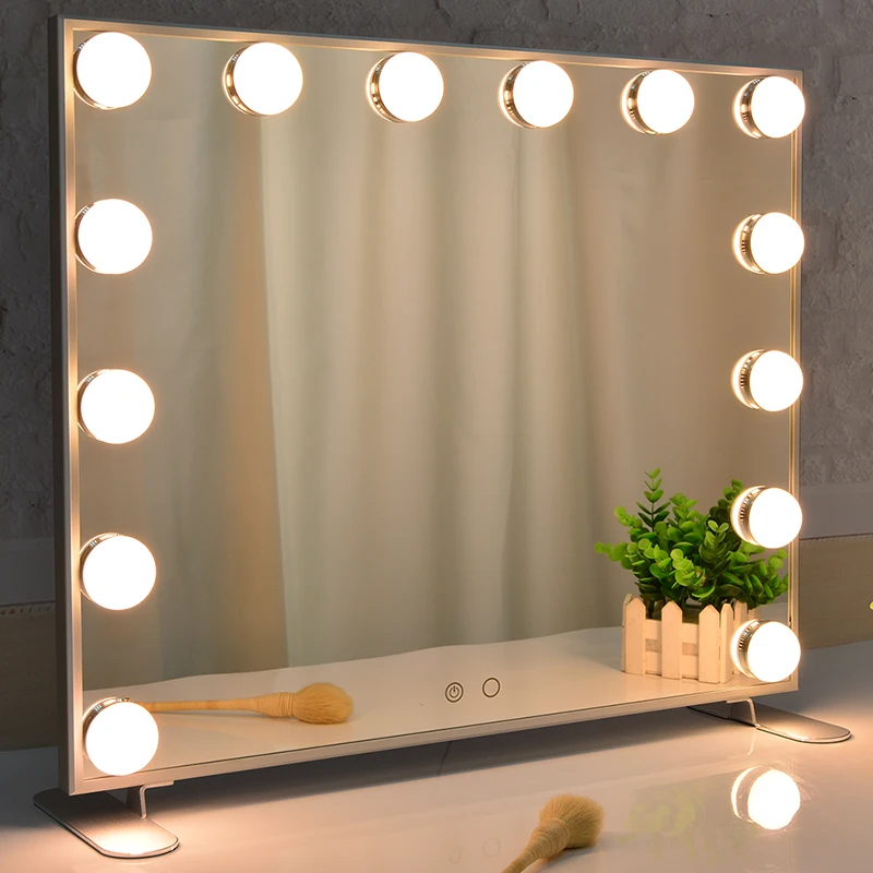 

Home Furniture Dressing Table Wall switch touch Sensor Hollywood LED lighted vanity mirror wholesale