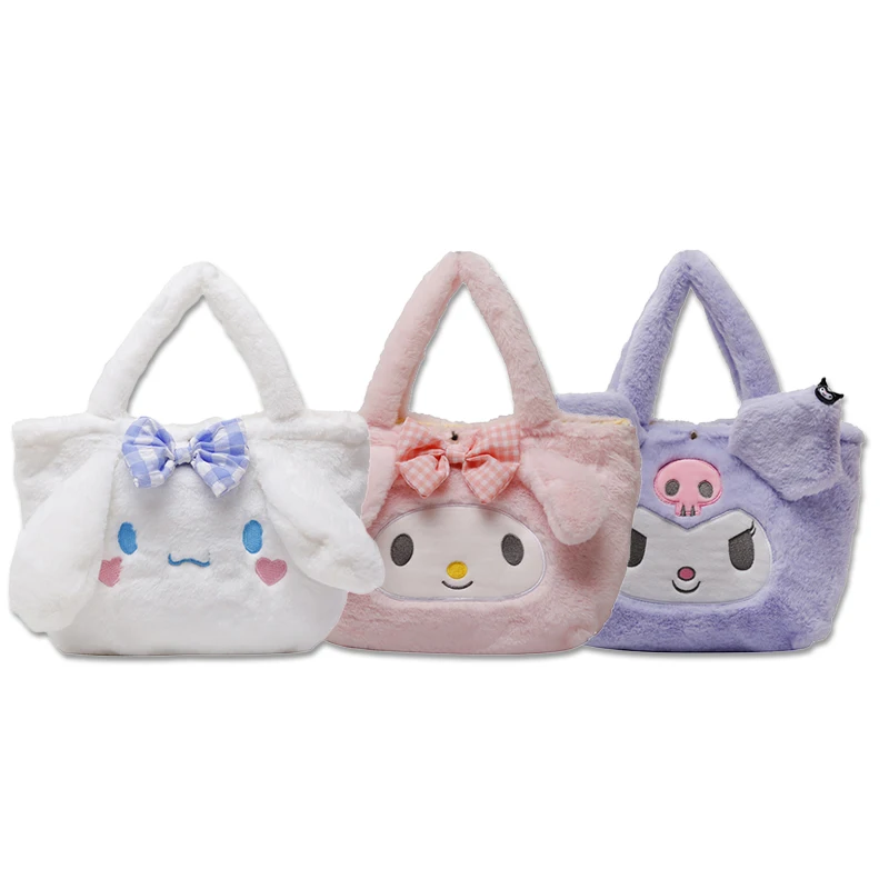 

Drop Shipping Kawaii Cinnamoroll Sanrio Plush Bag My Melody Anime Handbags Kt Cat Kuromi Backpack