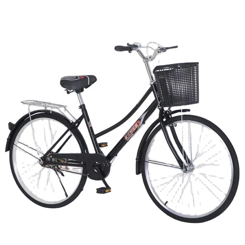 

cheap fashion adult bike with carrier 26 inch city bicycle single speed basikal bicicletta city bike bicycle, Red green yellow blue black