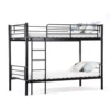 Durable steel tube queen size twins bunk bed with guard rail