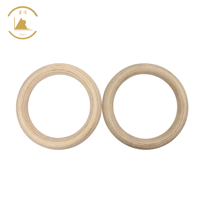 

Factory direct Hot Sale Birch Plywood Gymnastic Rings High Quality Wooden Gymnastic Rings For Sport Training, Natural
