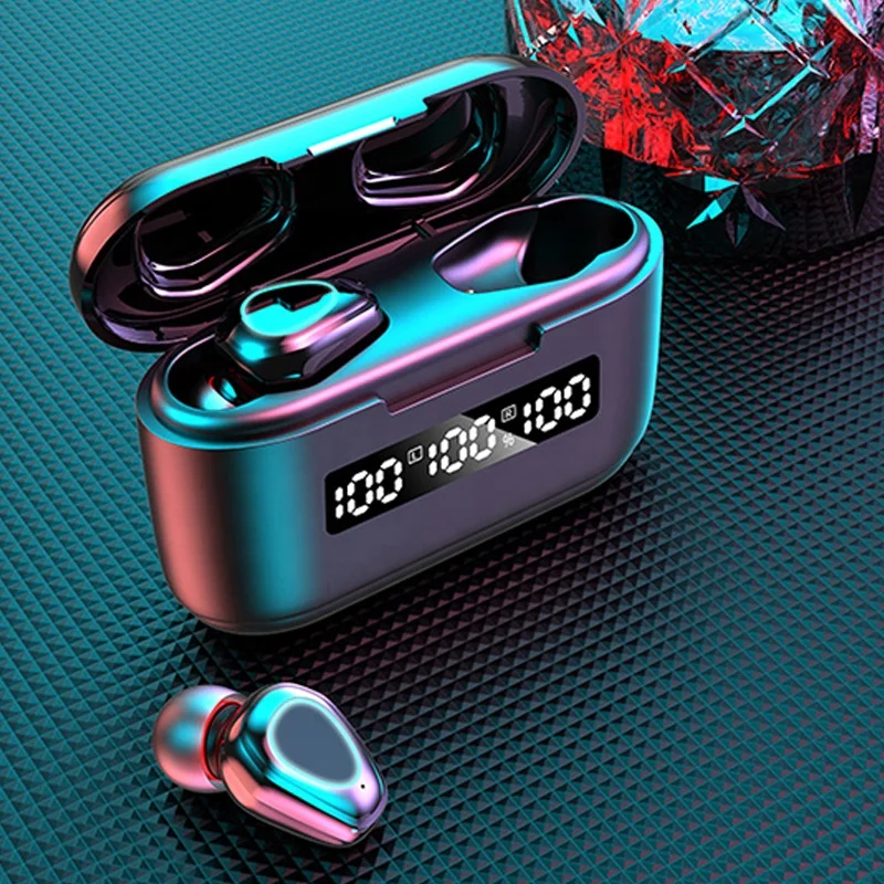 

Cs Hot Selling Phone Call Led Glowing Box Silicone Pouch Wireless Earphones Wireless Earphones, Black,white