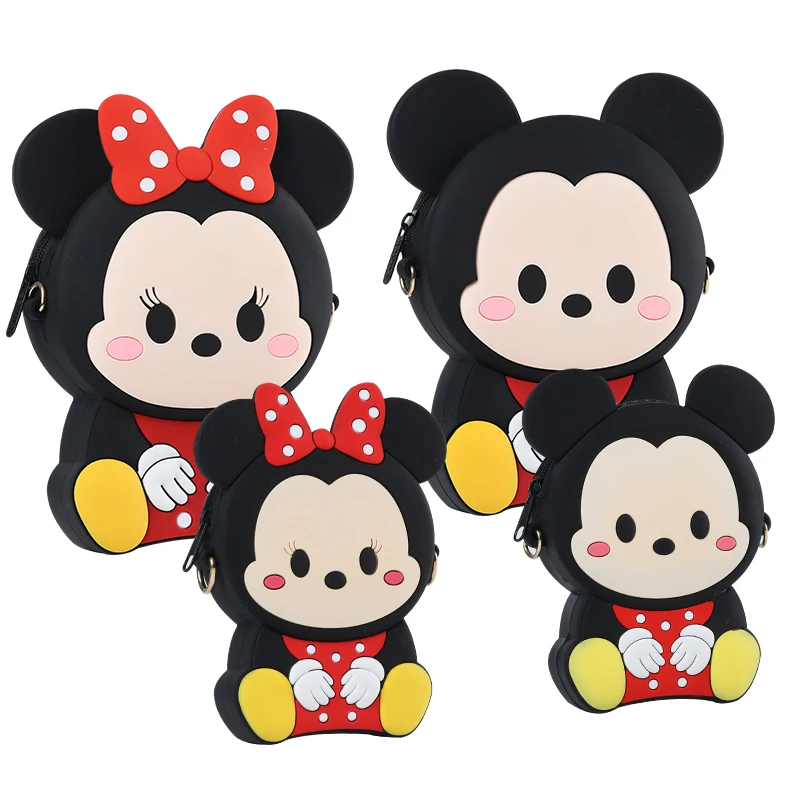 

2021 Latest Factory Price Silicone Minnie Mouse Girls Long strap Plush HandBag for Cute Girls