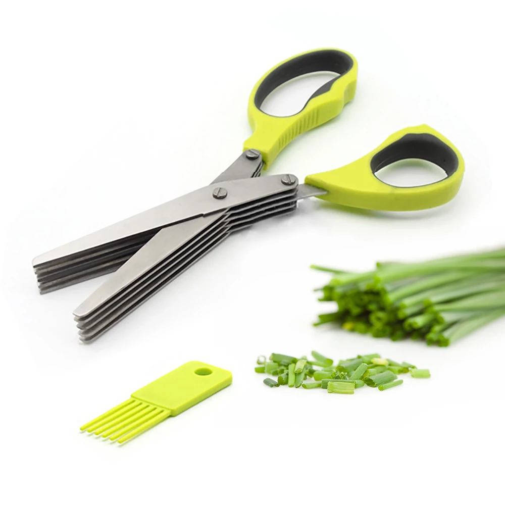 

Kitchen Baby Complementary Food Shears Multifunction Vegetable Meat Cutting Stainless Steel Chopped Green Onion Scissors, Lemon green, rose red, charcoal black