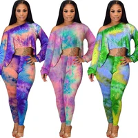 

Women Sexy off shoulder printed nightclub outfit two piece set women clothing FM-K8833