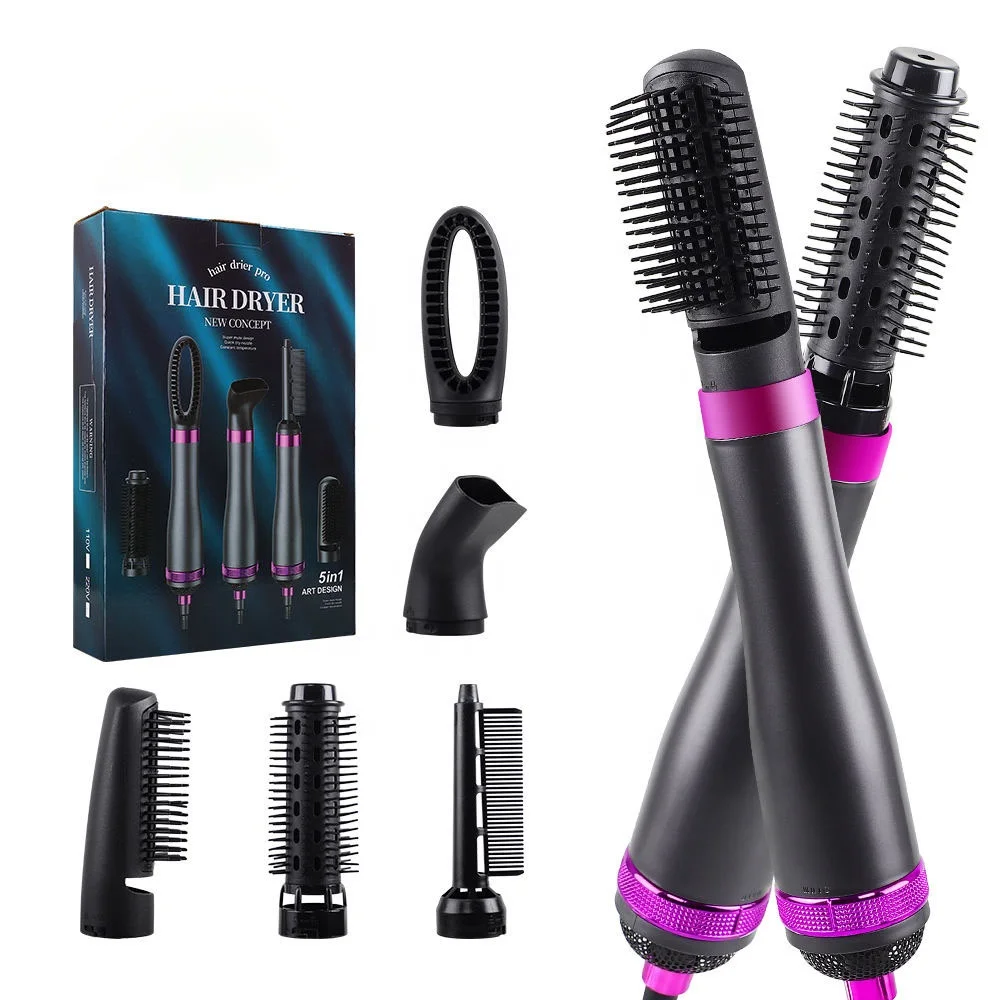 

5 In 1 Best Travel Hair Dryer Brush Private Label Hair Curly Straightener Comb Salon Hair Blow Dryer