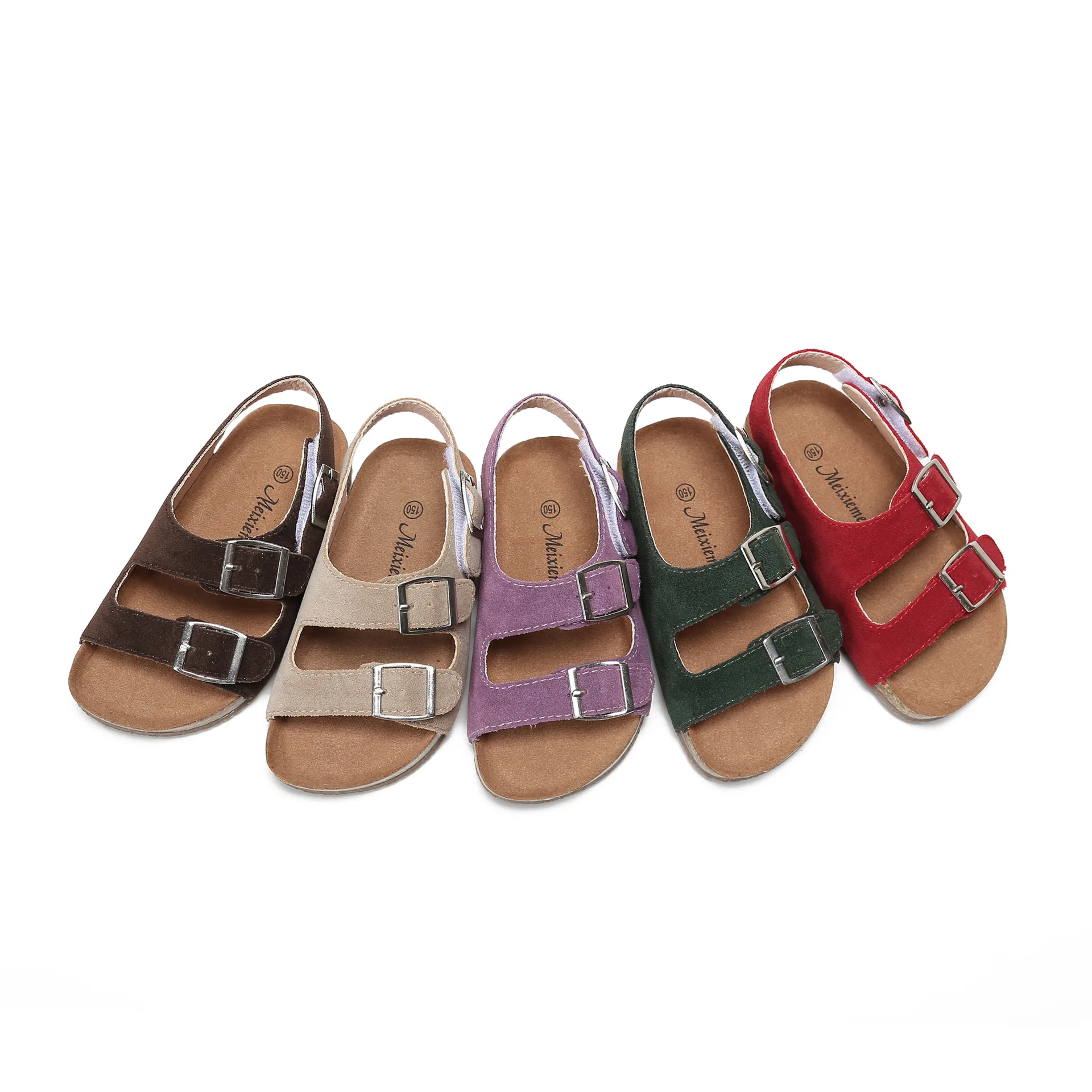 

11colour New Strap Leather Insole Children Kids Girls Boys Sandals, 11 colour for your choose