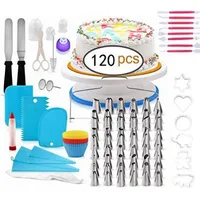 

Wholesale Rotating Cake Decorating Supplies kit including turntable set Cake making Tools with Pastry Bag