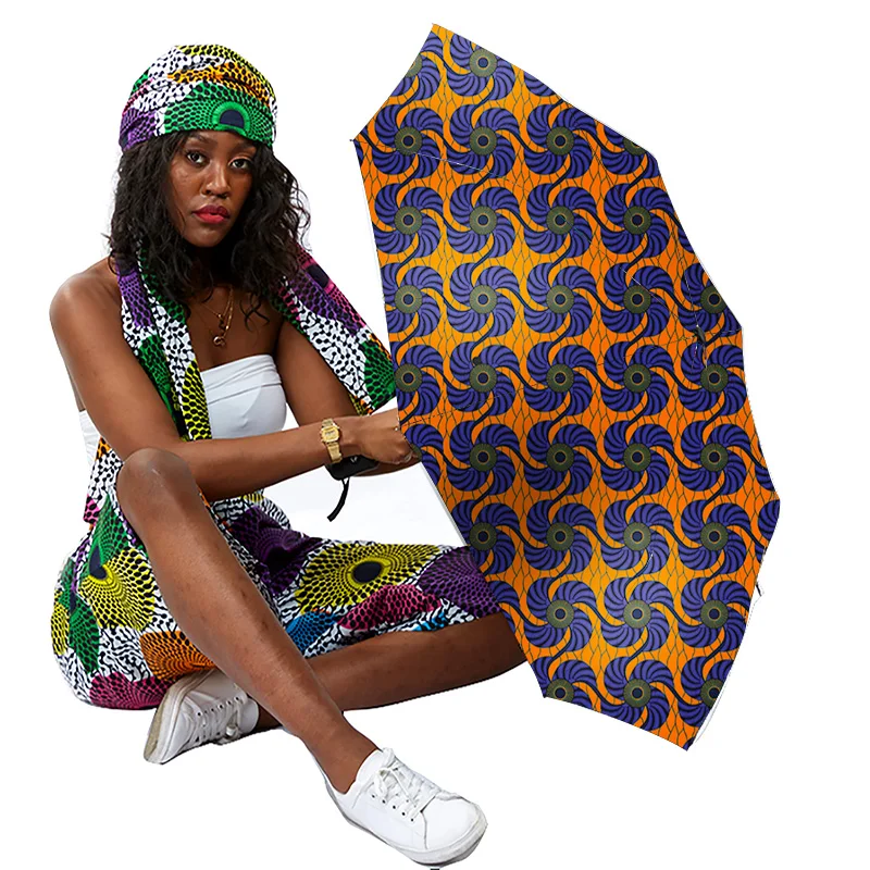 

customization 2021 wholesale price printed african custom-made african ankara umbrella, Customized color