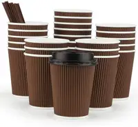 

12oz brown color Disposable Coffee Cups Without Lids