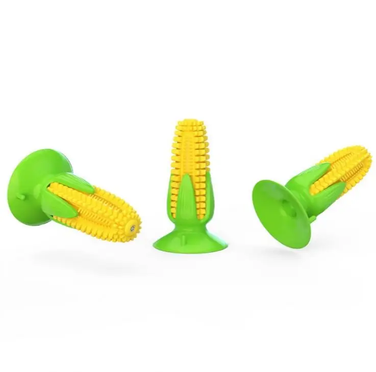 

Durable Dog Toy Corn Cleaning Teeth Suction Cup Squeaky Toys