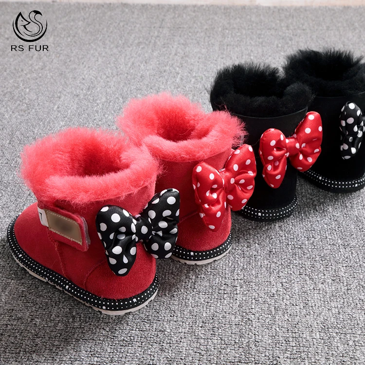 

Wholesale cute sequin drill warm red shoes girls kids winter snow fur boots with minnie mouse design, Pink,black,silver,white etc as picture