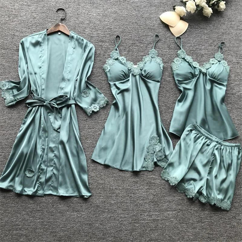 

Wholesale New Design Spring Summer Home Sleepwear Suits Custom Silk Girl's Sleepwear