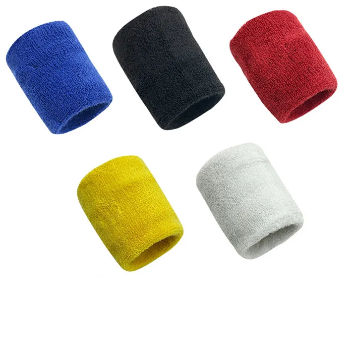 

High quality custom cotton gym wrist support sweat band pain relief hand sport wrist band, Black,red,yellow,blue,purple