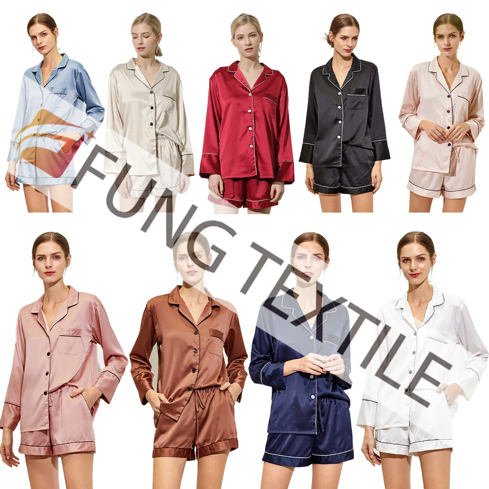 

Fung 6002 Made in China High quality and low price satin pyjamas shirt