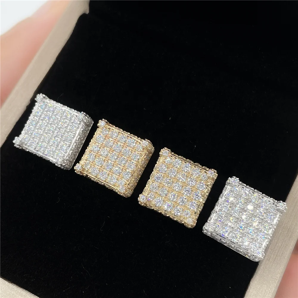 

Ready To Ship Trendy Fashion Jewelry VVS Moissanite Diamond 10K Real Gold Earrings For Women 2021