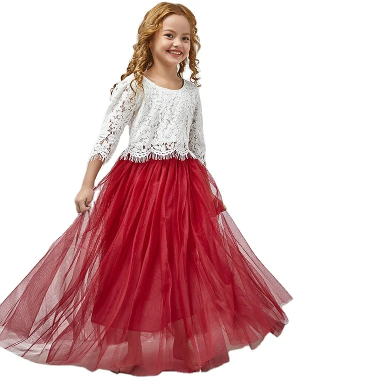 

MYMC Summer Princess Girls Lace Long Sleeves Tutu For Evening Dresses Girls Toddler For 80-130 cm Kids Party Dresses, Customized